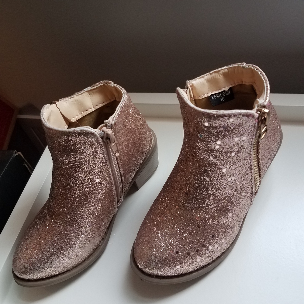 Girls Nicole Miller Metallic Sparkle Booties